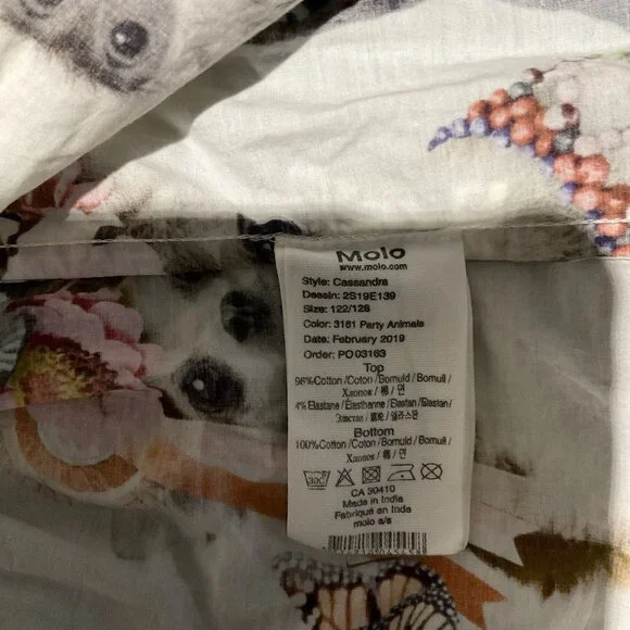 Molo Girls Cassandra Party Animals Dress Ribbed Long Sleeve 7-8 Years Old - Picture 7 of 12